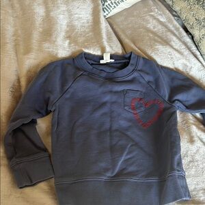 Girls J Crew Crew Cuts Navy Heart Sweatshirt Size XS